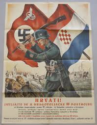 Nazi Croation poster - beating the Serbs