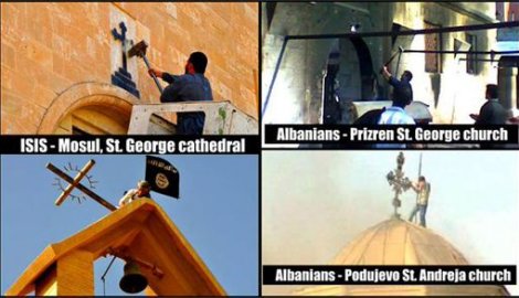 albanian destruction of serbian churches in Kosovo