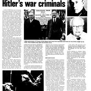 Labour government ran Nazi “rat line” – Britain harbours Hitler’s war criminals | Workers Hammer December 1988/ January 1989