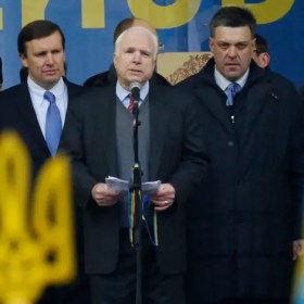 Senators John McCain and Chris Murphy Went To Ukraine And Stood On Stage With A Man Accused Of Being An Anti-Semitic Neo-Nazi