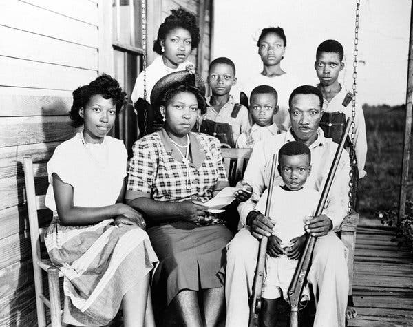 black family with guns - vintage